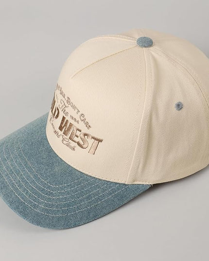 MIRMARU Two-Tone Vintage Canvas Trucker Hats for Men & Women, Adjustable Size Baseball Caps with Trendy Embroidered Design