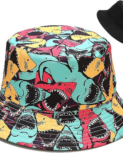 Malaxlx Unisex Bucket Hat Beach Sun Hat Aesthetic Fishing Hat for Men Women Teens, Reversible Double-Side-Wear