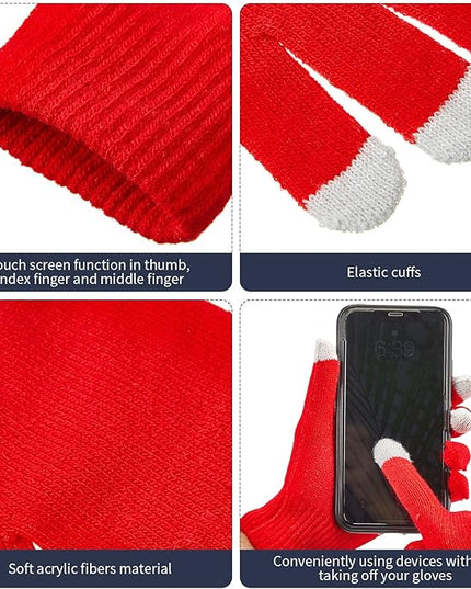 48 Pcs Bulk Winter Knit Beanies Gloves Men Women Warm Beanie Touchscreen Gloves Set Cozy Winter Accessories