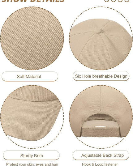 Handepo 24 Pcs Blank Baseball Cap Adjustable Back Strap Plain Blank Camouflage Hat Unisex Baseball Cap for Trucker Men Women