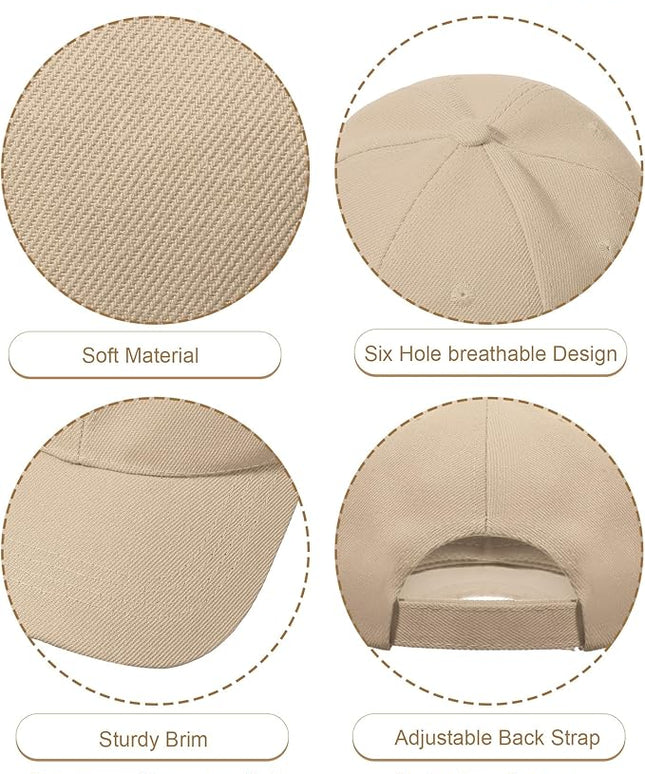 Handepo 24 Pcs Blank Baseball Cap Adjustable Back Strap Plain Blank Camouflage Hat Unisex Baseball Cap for Trucker Men Women