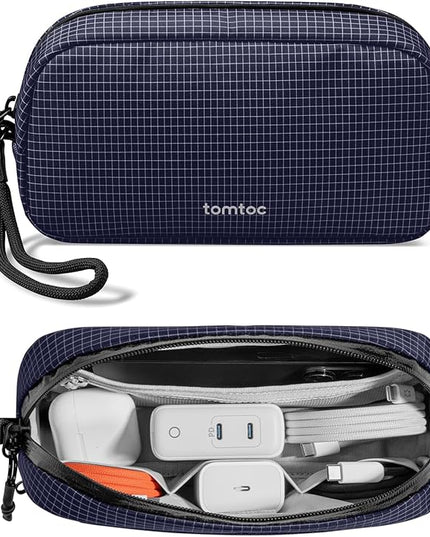 tomtoc Electronics Organizer Travel Case Performance, Water Resistant Bag Cable Tech Pouch Accessories, Carry Storage for Cord, Phone, Cables, Airpods, USB Flash Drive, Daily Items