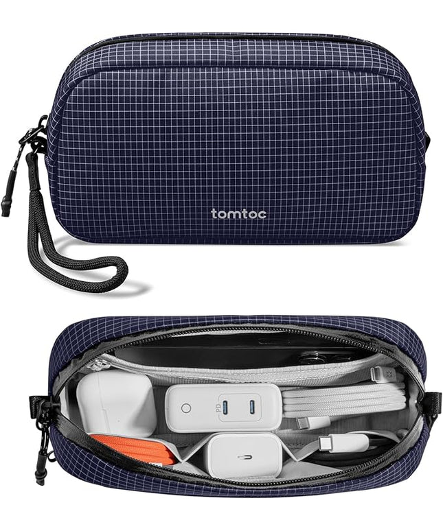 tomtoc Electronics Organizer Travel Case Performance, Water Resistant Bag Cable Tech Pouch Accessories, Carry Storage for Cord, Phone, Cables, Airpods, USB Flash Drive, Daily Items