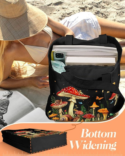 Aesthetic 2 Pack Canvas Tote Bag - with Makeup Pouch Bag for Women Reusable Grocery Bag for Gym, Travel, Work