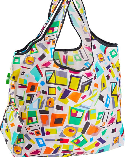 ECO CHIC Foldable Reusable Large Grocery Bags - Foldable Grocery Bags - Lightweight, Recycled & Reusable Shopping Bag - Waterproof, Packable Tote Fitting in Fine Grocery Bag Carrier