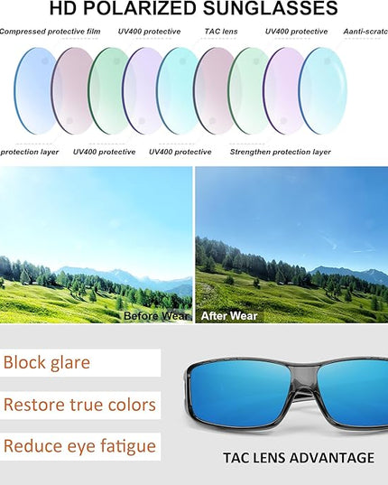 MEETSUN Fit Over Glasses Sunglasses for Men Women,Wrap Around Sunglasses Polarized UV400 Protection