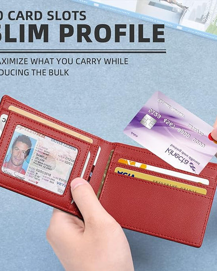 Zitahli Mens-Wallet-Slim-Leather-RFID Blocking Wallet for Men Minimalist Bifold Credit Card Holder with Gift Box