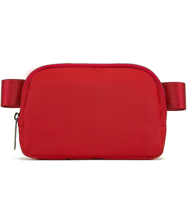 YOSHUYUKI Fanny Pack Cross Body Bag Small Crossbody Bags for Women Men Trendy Nylon Waterproof Mini Purse Travel Running Belt Lulu Dupes Bum Hip Chest Waist Pack Side Bag Must Have Red