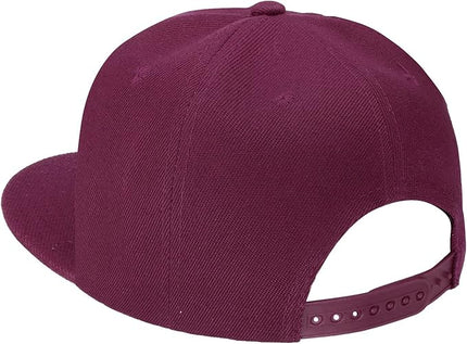 Classic Snapback Hat Cap Hip Hop Style Flat Bill Blank Solid Color Adjustable Size