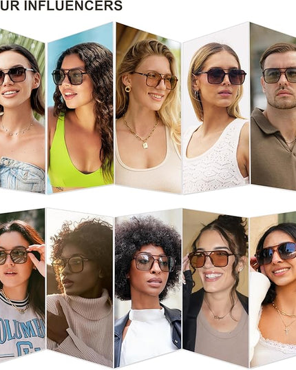 SOJOS Trendy Vintage Aviator Square Sunglasses For Womens Mens Retro 70s UV400 Women Sun Glasses SJ2327