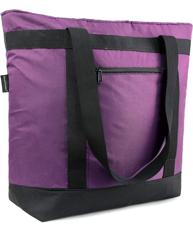 BeeGreen Cooler Bag Soft Leakproof Insulated Tote with Zipper for Beach Travel Grocery