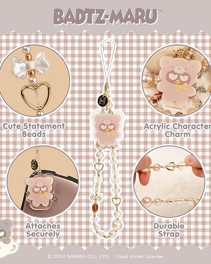 iFace Hello Kitty and Friends Beaded Wristlet Universal Charm Strap [Latte Bear Series] – Cute Wrist Strap for Cell Phone Camera Keys AirPods