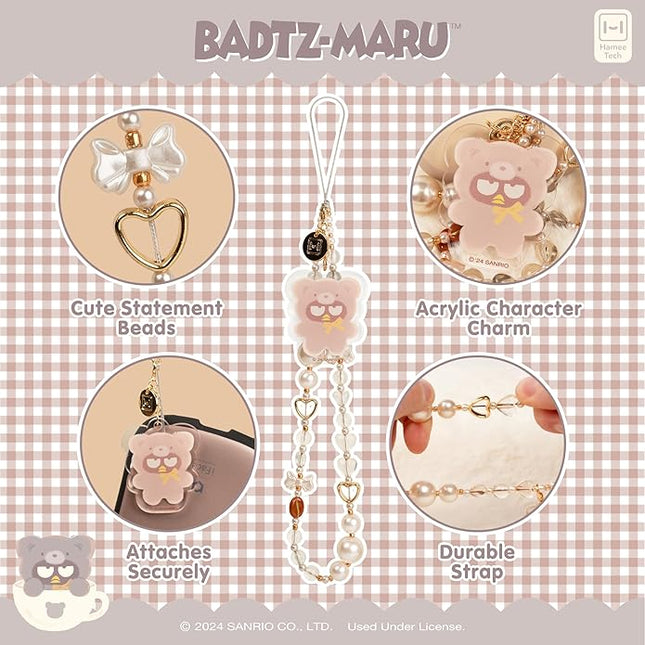 iFace Hello Kitty and Friends Beaded Wristlet Universal Charm Strap [Latte Bear Series] – Cute Wrist Strap for Cell Phone Camera Keys AirPods