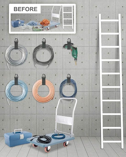 Extension Cord Holder Organizer(4 Pack L), Extension Cord Hanger for Garage Organization and Storage, 16-Inch Heavy Duty Storage Straps, Garage Gadgets for Men