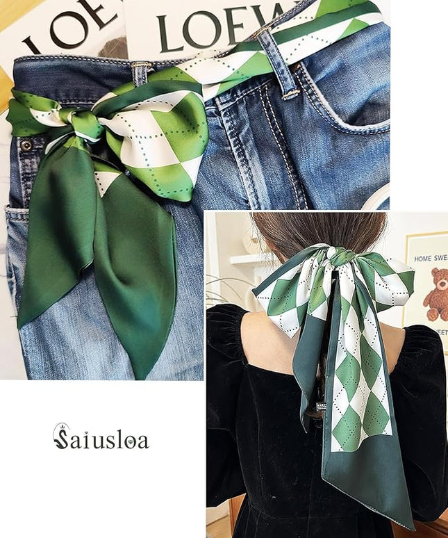 Purse Scarf For Handbags Head Scarves For Women's Hair Bags Scarfs Long Skinny Scarves Fashion Silky