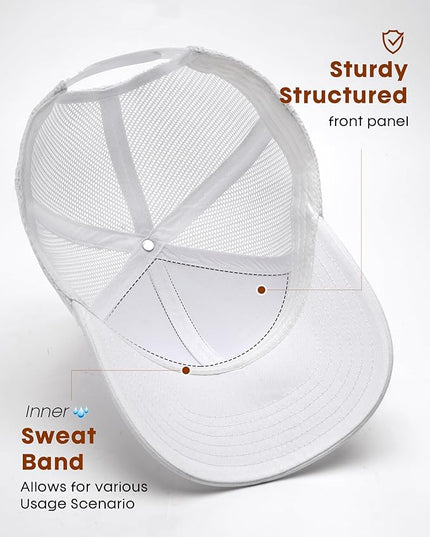 FURTALK Mens Trucker Hat Structured Mesh Baseball Cap Adjustable Classic Mens Hat