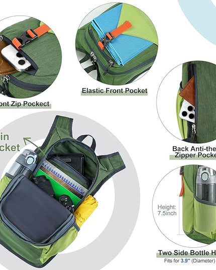 FIORETTO 20L Hiking Backpack for Women Men Mini Packable Backpack Lightweight Small Daypack for Camping Travel Outdoor, Green