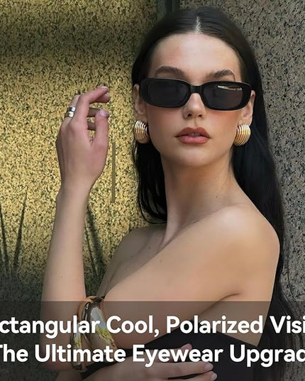 Dollger Rectangle Sunglasses for Women Men Trendy Retro Fashion Sunglasses UV 400 Protection Square Fram