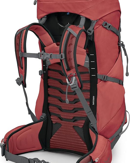 Osprey Tempest 44L Women's Lightweight Hiking Backpack - Daypack for Travel & Camping, Red Pampas/Coal Grey, M/L