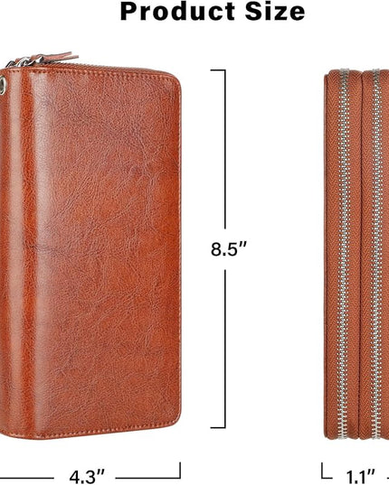 Lavemi Small Compact Women Wallet RFID Blocking Genuine Leather Bifold Purse with ID Windows