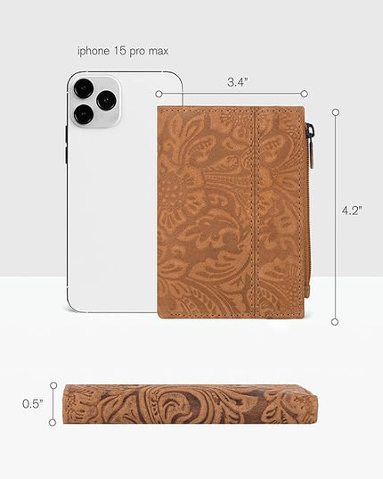 Oak Leathers Wallet For Women Full Grain Leather - Small RFID Coin Purse Credit Card & ID Holder for Ladies,Bifold Wallets for Teenager | Small, RFID, Coin Purse, for Ladies, for Teenager