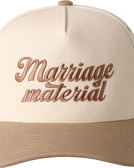 MIRMARU Two-Tone Vintage Canvas Trucker Hats for Men & Women, Adjustable Size Baseball Caps with Trendy Embroidered Design