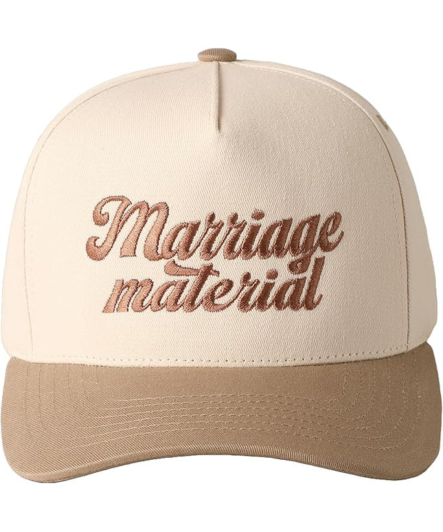 MIRMARU Two-Tone Vintage Canvas Trucker Hats for Men & Women, Adjustable Size Baseball Caps with Trendy Embroidered Design