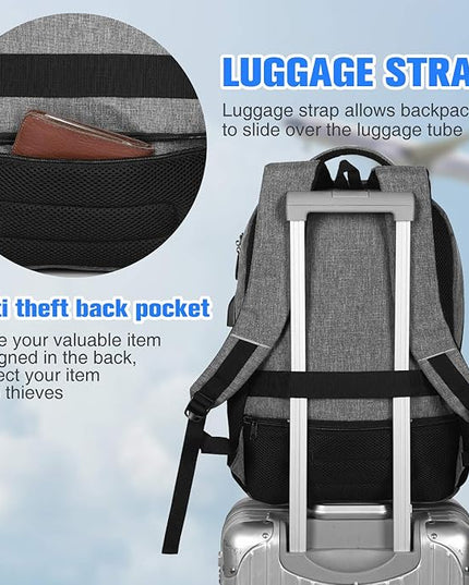 Paude Backpack for Women and Men,School College Backpack 15.6 inch Laptop bookbag with USB Port for High School Student