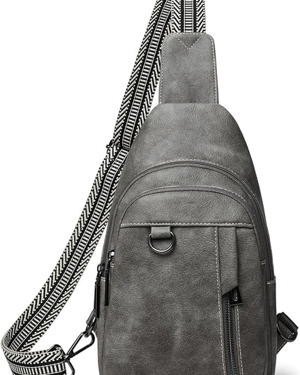 7L Sling Bag for Women Men Leather Small Sling Backpack Daypack Anti Theft Fanny Pack Crossbody Purse Travel