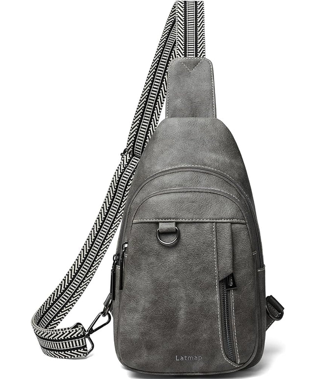 7L Sling Bag for Women Men Leather Small Sling Backpack Daypack Anti Theft Fanny Pack Crossbody Purse Travel