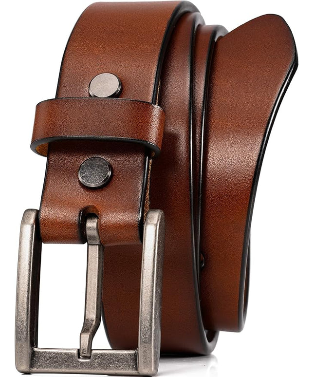 WOLFANT Thicken Full Grain Heavy Duty Belts for Men,100% Italian Real Solid Leather