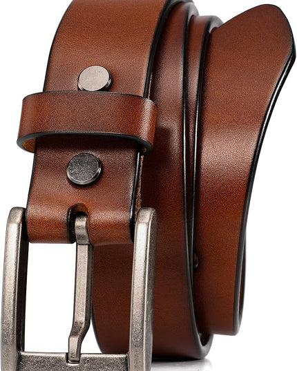 WOLFANT Thicken Full Grain Heavy Duty Belts for Men,100% Italian Real Solid Leather