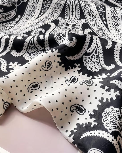 MINIDORA Satin Scarves for Women 27.5 × 27.5 inches Medium Square Elegant Silk Feeling Head Scarf