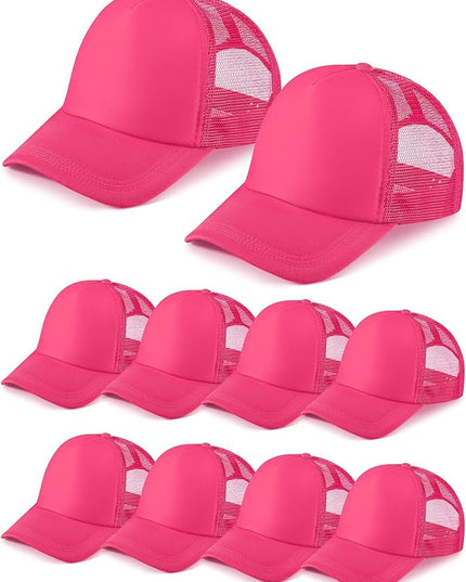10 Pcs Sublimation Blank Trucker Hats Bulk Mesh Baseball Cap Polyester Mesh Trucker Hat for Men and Women