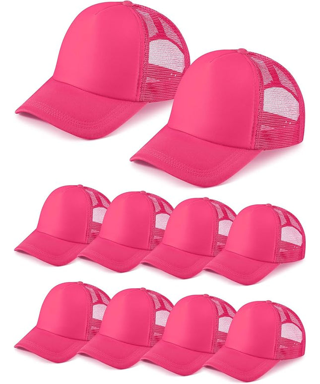 10 Pcs Sublimation Blank Trucker Hats Bulk Mesh Baseball Cap Polyester Mesh Trucker Hat for Men and Women