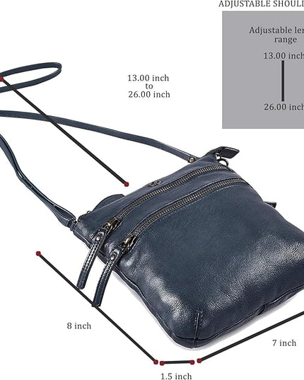 Crossbody Sling Bag for Women Small Real Leather Purse Vintage Travel Crossover Shoulder Bag Handmade