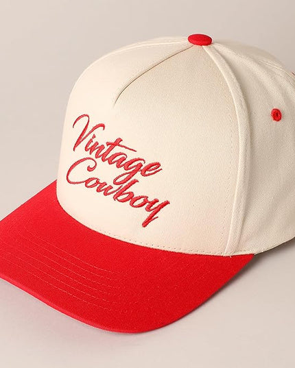MIRMARU Two-Tone Vintage Canvas Trucker Hats for Men & Women, Adjustable Size Baseball Caps with Trendy Embroidered Design
