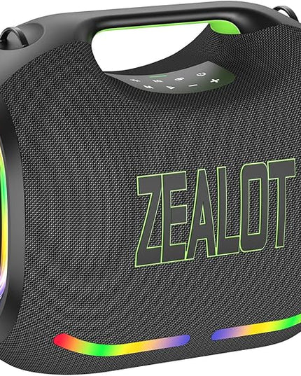 ZEALOT 250W Bluetooth Speaker, ZE21 Portable Speaker/Powerful Sound and Deep Bass, Multi-Device Pairing, IPX6 Waterproof, 5.3 BT, 48000mAh Long Playtime for Party, Outdoor, Home, Travel (Black)