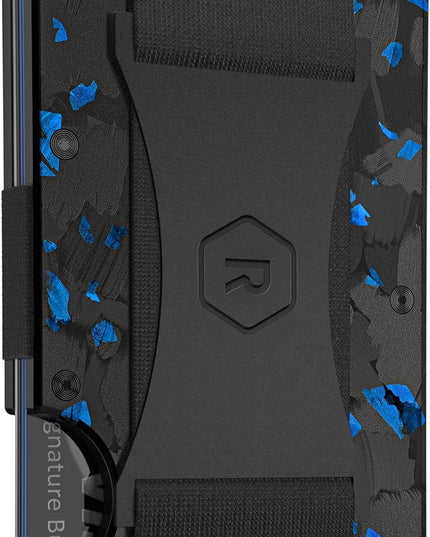The Ridge Wallet for Men - Slim Minimalist Compact Wallet and Card Holder, RFID Protected Front Pocket Wallets with Integrated Cash Strap (Forged Pacific)