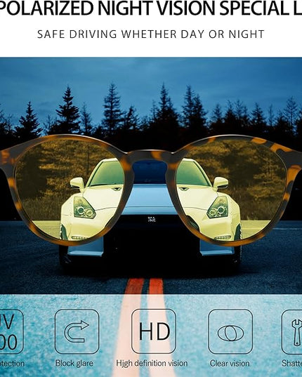 SUNGAIT Classic Vintage Round Polarized Sunglasses for Women Men Retro Style UV400