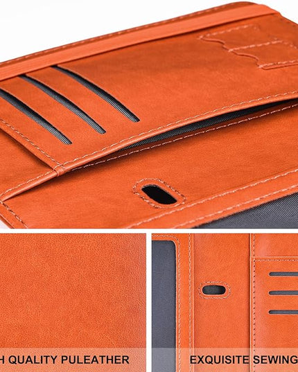 HerriaT Passport and Vaccine Card Holder Combo,Cover Case with CDC Vaccination Card Slot, Leather Travel Documents Organizer Protector, with RFID Blocking, for Women and Men