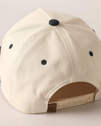 MIRMARU Two-Tone Vintage Canvas Trucker Hats for Men & Women, Adjustable Size Baseball Caps with Trendy Embroidered Design