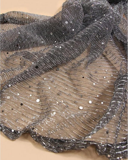 Floerns Women's Sequin Bandana Square Scarf Silk Scarves Mesh Shawl and Wrap for Evening Dresses