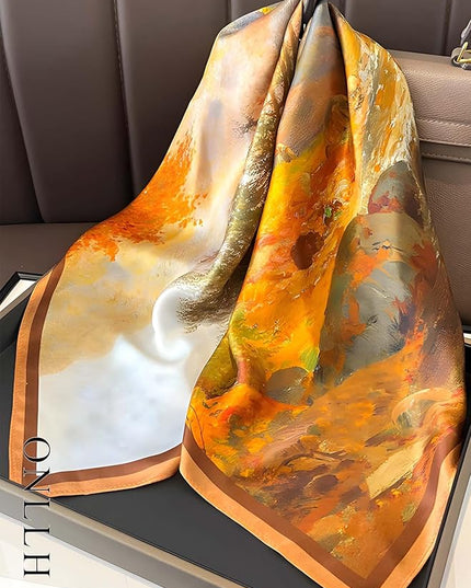 100% Mulberry Silk Scarf for Women Hair Lightweight Square Neckerchief Wrap For Head Scarves 21"
