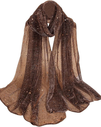 Floerns Women's Sequin Bandana Square Scarf Silk Scarves Mesh Shawl and Wrap for Evening Dresses