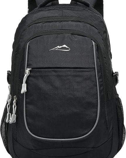 ProEtrade Backpack Bookbag for College Sturdy Travel Business Hiking Fit Laptop Up to 15.6 Inch Multi Compartment Gifts for Men Women Night Light Reflective (Black)
