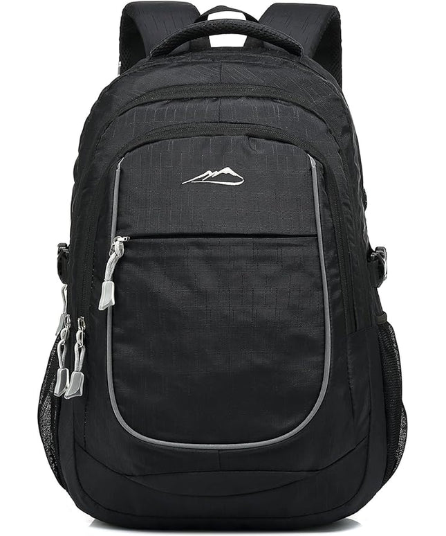 ProEtrade Backpack Bookbag for College Sturdy Travel Business Hiking Fit Laptop Up to 15.6 Inch Multi Compartment Gifts for Men Women Night Light Reflective (Black)