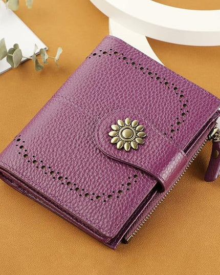 Lavemi Womens Leather Wallet Small Compact RFID Blocking Credit Card Case Purse with Zipper Pocket | Small, Compact, RFID Blocking, Zipper Pocket, Small, Compact