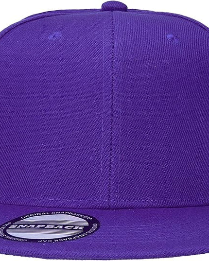 Classic Snapback Hat Cap Hip Hop Style Flat Bill Blank Solid Color Adjustable Size