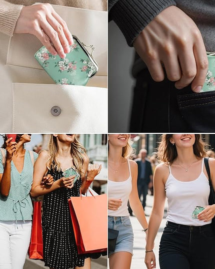 Coin Purse for Women Kiss Lock Mini Change Purse Small Coin Pouch Small Coin Purse Cute Coin Bag Coin Purses Change Pouch For Men and Women Green